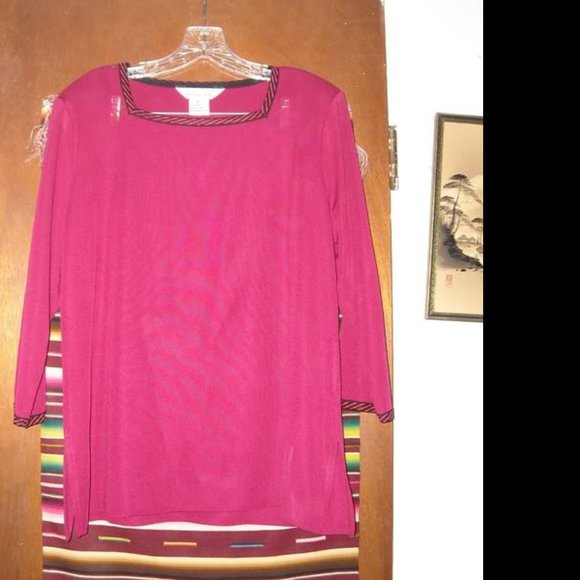 Womens Exclusively Misook Shirt Large Square Neckline - Picture 1 of 3